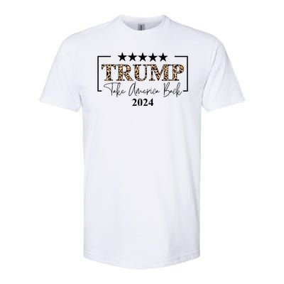 Trump Take America Back 2024 Cheetah Print Election Softstyle CVC T-Shirt