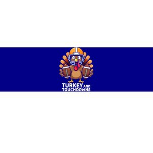 Thanksgiving Turkey And Touchdowns Football Gift Bumper Sticker