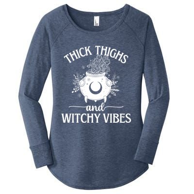 Thick Thighs And Witchy Vibes Halloween Cute Gift Women's Perfect Tri Tunic Long Sleeve Shirt