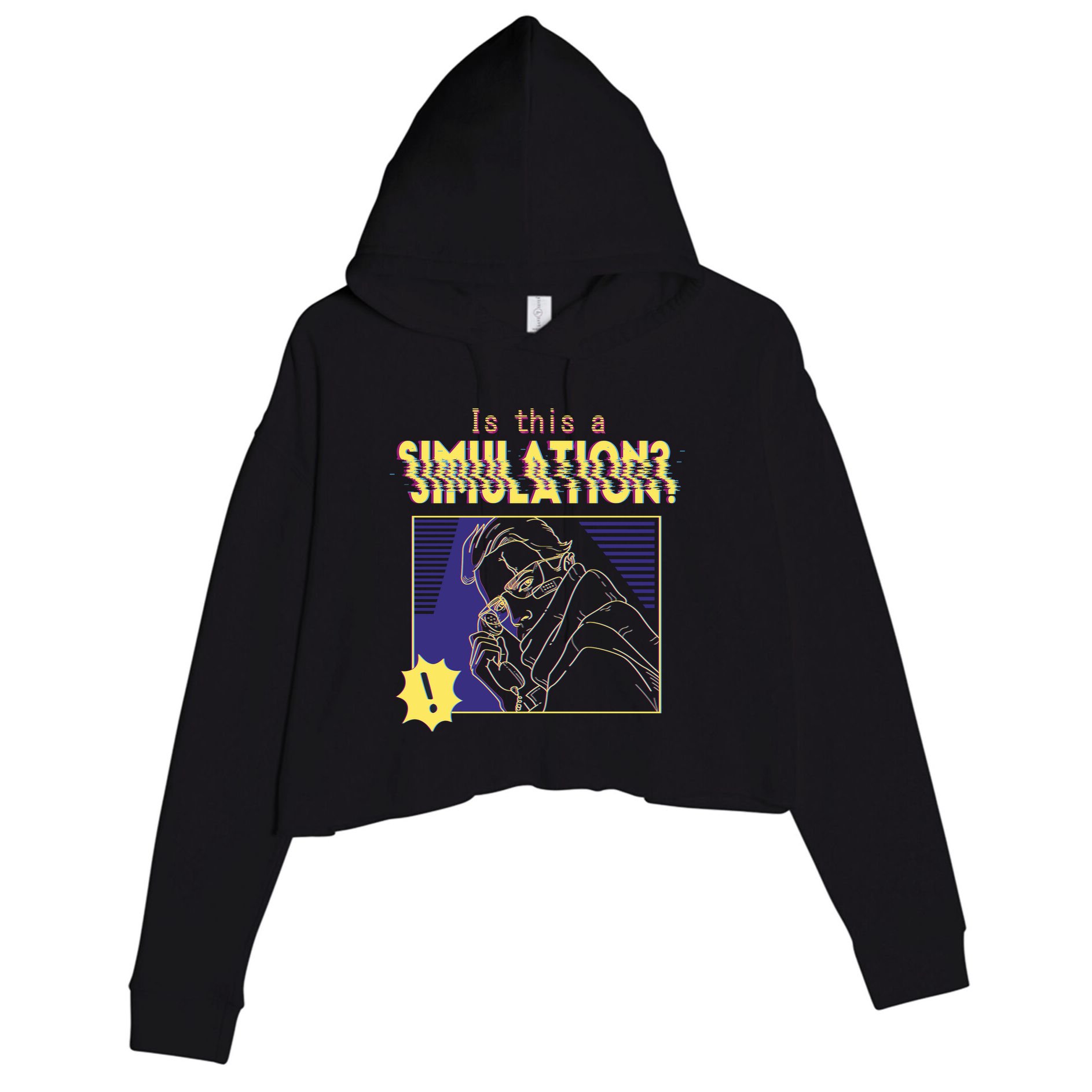 This This A Simulation Crop Fleece Hoodie