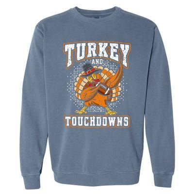 Thanksgiving Turkey and Touchdowns Football Garment-Dyed Sweatshirt