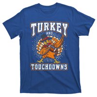 Thanksgiving Turkey and Touchdowns Football T-Shirt