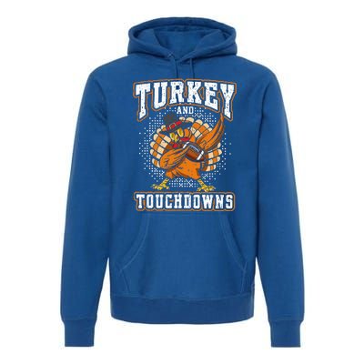 Thanksgiving Turkey and Touchdowns Football Premium Hoodie