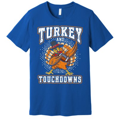 Thanksgiving Turkey and Touchdowns Football Premium T-Shirt