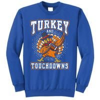 Thanksgiving Turkey and Touchdowns Football Tall Sweatshirt