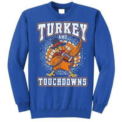 Thanksgiving Turkey and Touchdowns Football Tall Sweatshirt