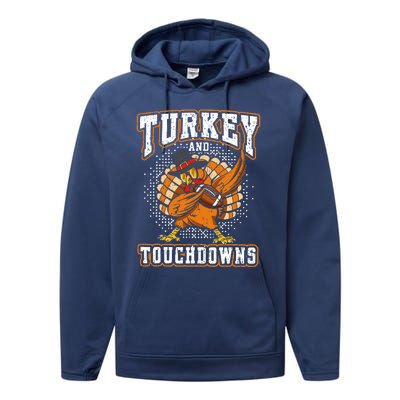 Thanksgiving Turkey and Touchdowns Football Performance Fleece Hoodie