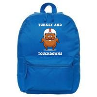 Thanksgiving Turkey And Touchdowns Football Gift 16 in Basic Backpack