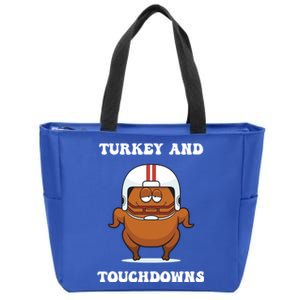 Thanksgiving Turkey And Touchdowns Football Gift Zip Tote Bag