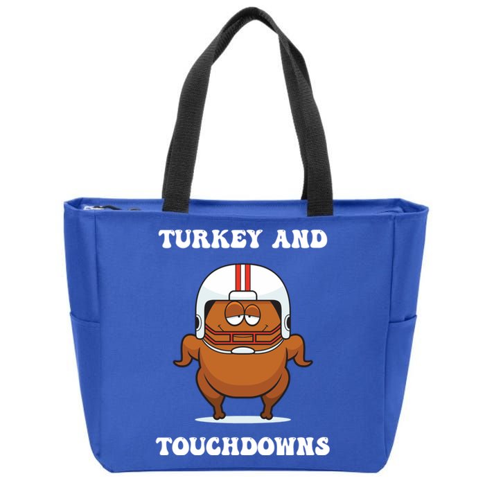 Thanksgiving Turkey And Touchdowns Football Gift Zip Tote Bag