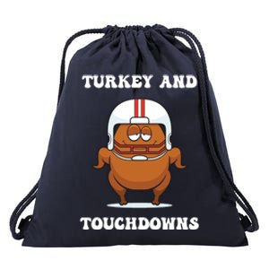 Thanksgiving Turkey And Touchdowns Football Gift Drawstring Bag