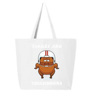 Thanksgiving Turkey And Touchdowns Football Gift 25L Jumbo Tote