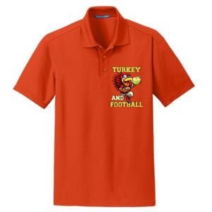 Thanksgiving Turkey And Football Season Funny Turkey Dinner Gift Dry Zone Grid Polo