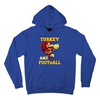 Thanksgiving Turkey And Football Season Funny Turkey Dinner Gift Hoodie