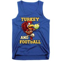 Thanksgiving Turkey And Football Season Funny Turkey Dinner Gift Tank Top