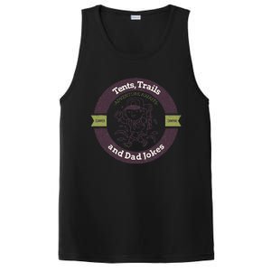 Tents Trails And Dad Jokes Camping Dad Gift PosiCharge Competitor Tank