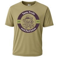 Tents Trails And Dad Jokes Camping Dad Gift Cooling Performance Crew T-Shirt