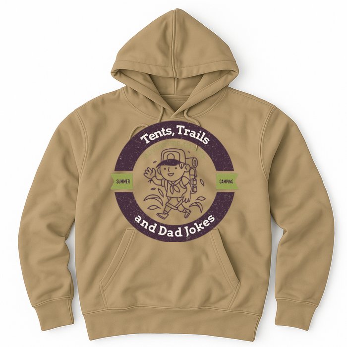 Tents Trails And Dad Jokes Camping Dad Gift Hoodie