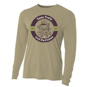 Tents Trails And Dad Jokes Camping Dad Gift Cooling Performance Long Sleeve Crew