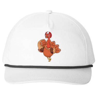 Thanksgiving Turkey And Touchdowns Football Design Gift Snapback Five-Panel Rope Hat