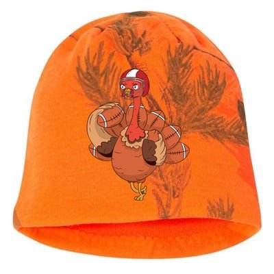 Thanksgiving Turkey And Touchdowns Football Design Gift Kati - Camo Knit Beanie