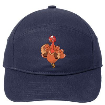 Thanksgiving Turkey And Touchdowns Football Design Gift 7-Panel Snapback Hat