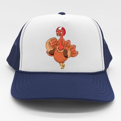 Thanksgiving Turkey And Touchdowns Football Design Gift Trucker Hat