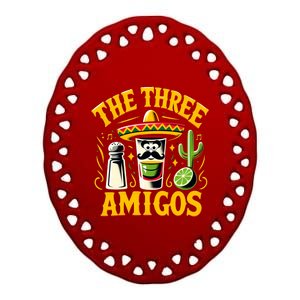 The Three Amigos Tequila Salt Shots Cinco De Mayo Day 2024 Cute Gift Ceramic Oval Ornament