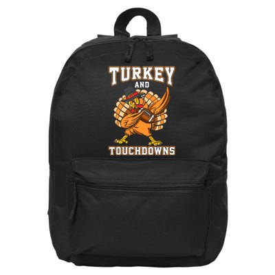 Thanksgiving Turkey And Touchdowns Football 16 in Basic Backpack