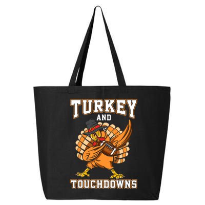 Thanksgiving Turkey And Touchdowns Football 25L Jumbo Tote