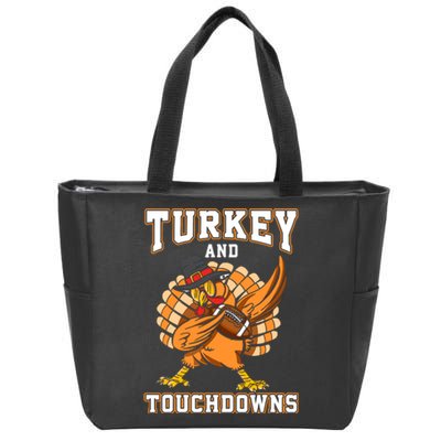 Thanksgiving Turkey And Touchdowns Football Zip Tote Bag