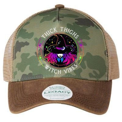 Thick Thighs And Witch Vibes Halloween Costume Witchy Women Legacy Tie Dye Trucker Hat