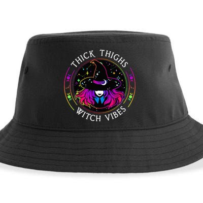 Thick Thighs And Witch Vibes Halloween Costume Witchy Women Sustainable Bucket Hat