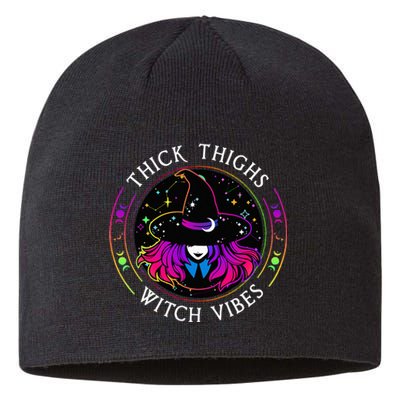 Thick Thighs And Witch Vibes Halloween Costume Witchy Women Sustainable Beanie