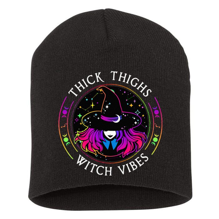 Thick Thighs And Witch Vibes Halloween Costume Witchy Women Short Acrylic Beanie