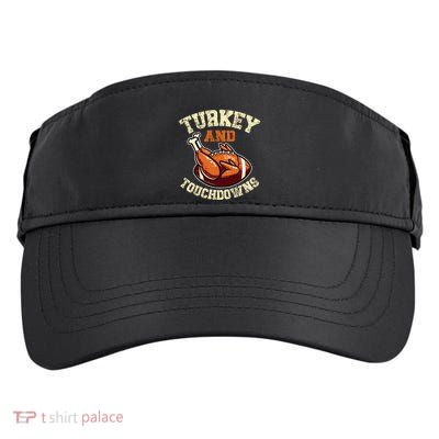 Thanksgiving Turkey And Touchdowns Football Adult Drive Performance Visor