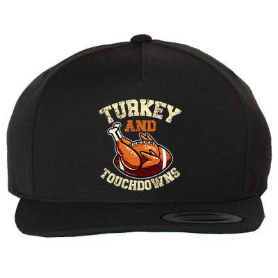 Thanksgiving Turkey And Touchdowns Football Wool Snapback Cap