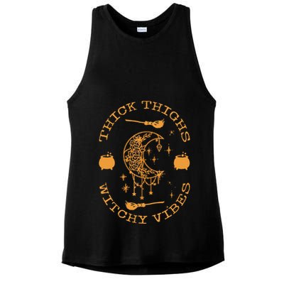 Thick Thighs And Spooky Vibes Thick Thighs And Vibes Ladies PosiCharge Tri-Blend Wicking Tank