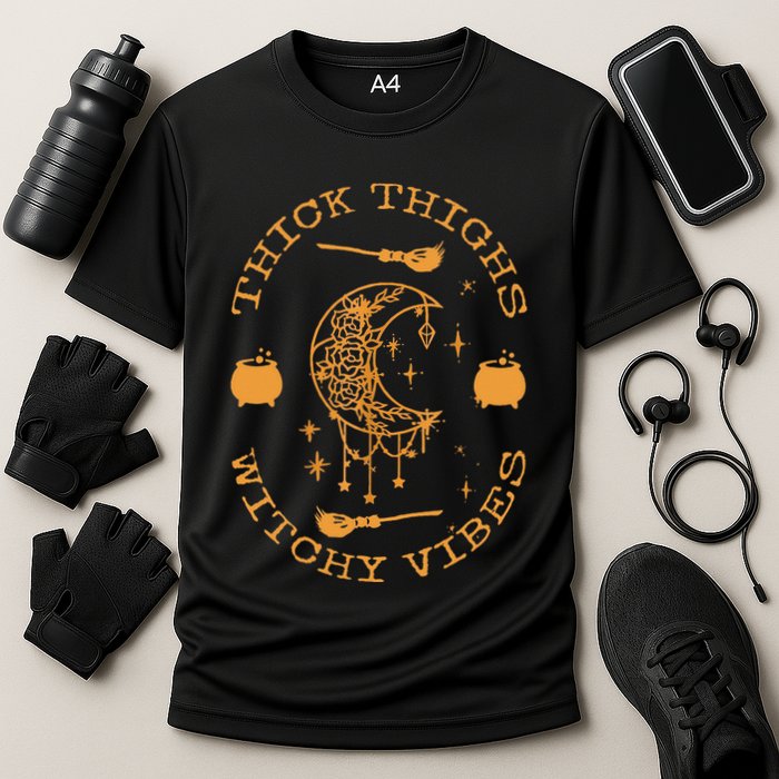 Thick Thighs And Spooky Vibes Thick Thighs And Vibes Performance Shirt