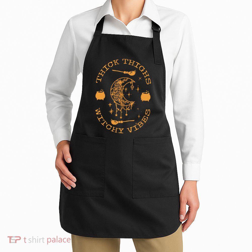 Thick Thighs And Spooky Vibes Thick Thighs And Vibes Apron