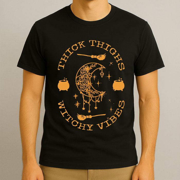 Thick Thighs And Spooky Vibes Thick Thighs And Vibes T-Shirt