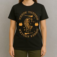 Thick Thighs And Spooky Vibes Thick Thighs And Vibes T-Shirt