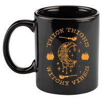 Thick Thighs And Spooky Vibes Thick Thighs And Vibes 11oz C Handle Ceramic Mug