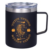Thick Thighs And Spooky Vibes Thick Thighs And Vibes 12oz Stainless Steel Coffee Mug