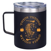Thick Thighs And Spooky Vibes Thick Thighs And Vibes 12oz Stainless Steel Coffee Mug