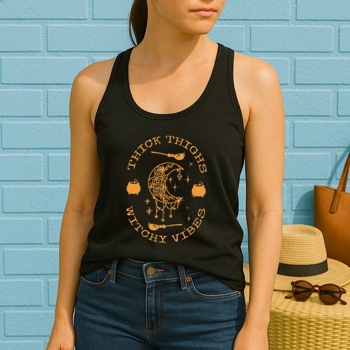 Thick Thighs And Spooky Vibes Thick Thighs And Vibes Womens Tank Top