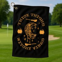 Thick Thighs And Spooky Vibes Thick Thighs And Vibes Golf Towel
