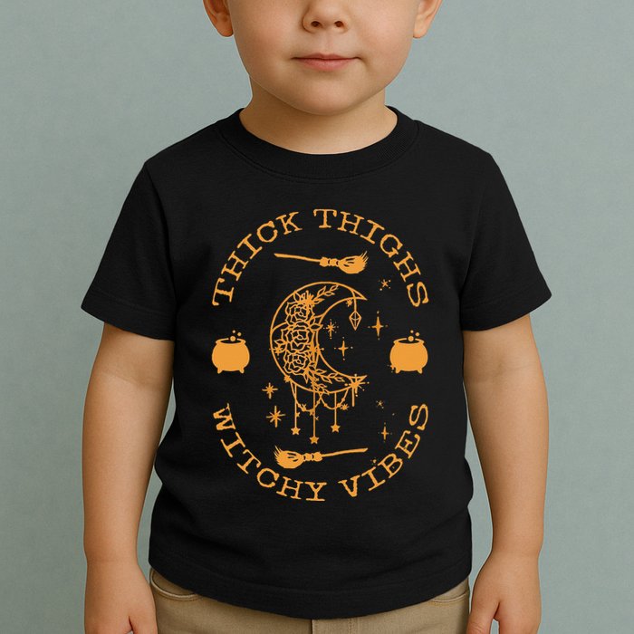 Thick Thighs And Spooky Vibes Thick Thighs And Vibes Toddler T-Shirt