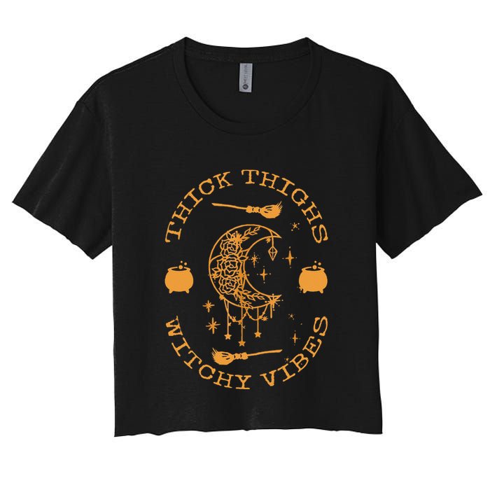 Thick Thighs And Spooky Vibes Thick Thighs And Vibes Crop Top