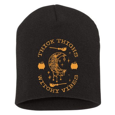 Thick Thighs And Spooky Vibes Thick Thighs And Vibes Short Acrylic Beanie